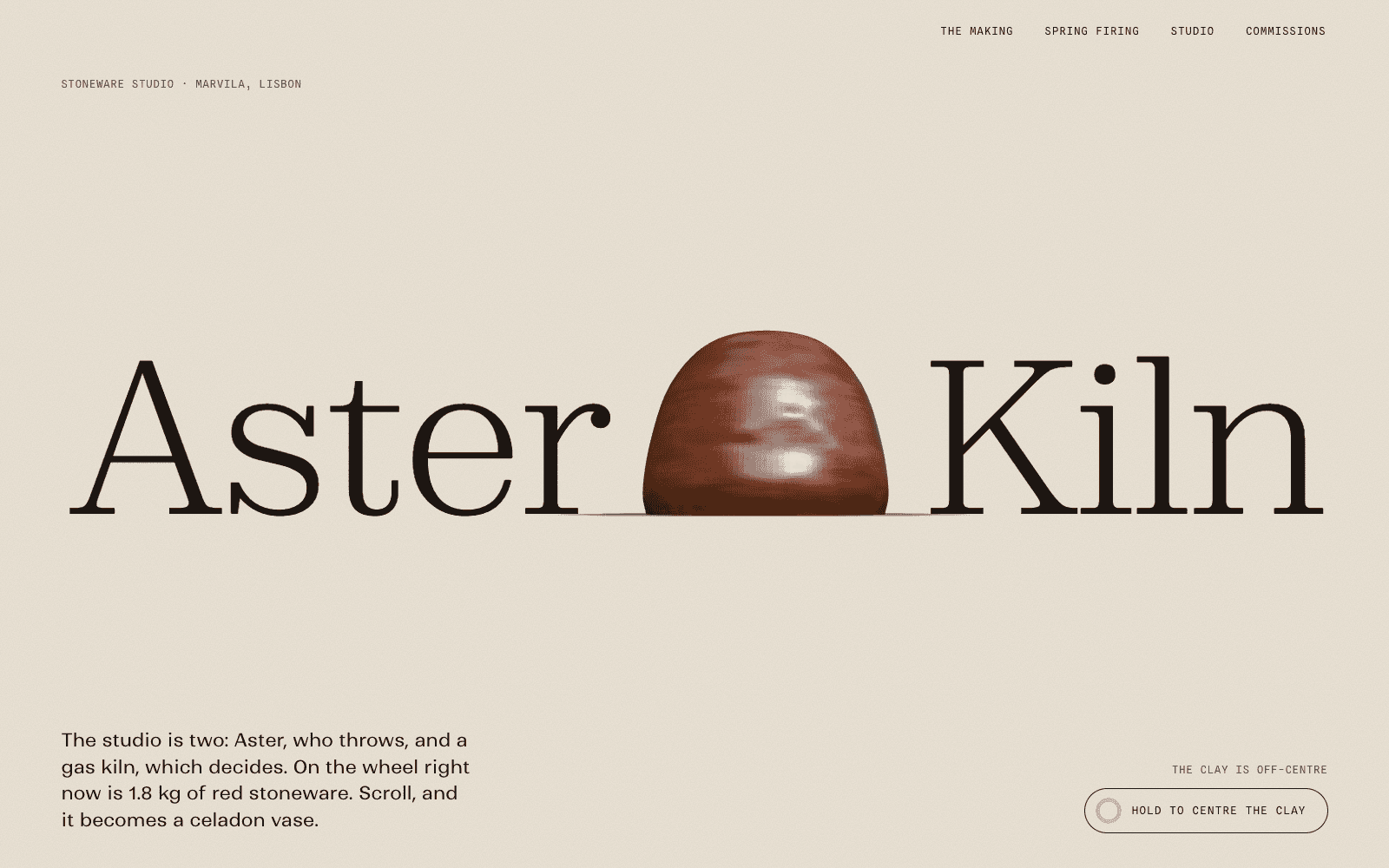 Aster & Kiln, a site made with Laarpi