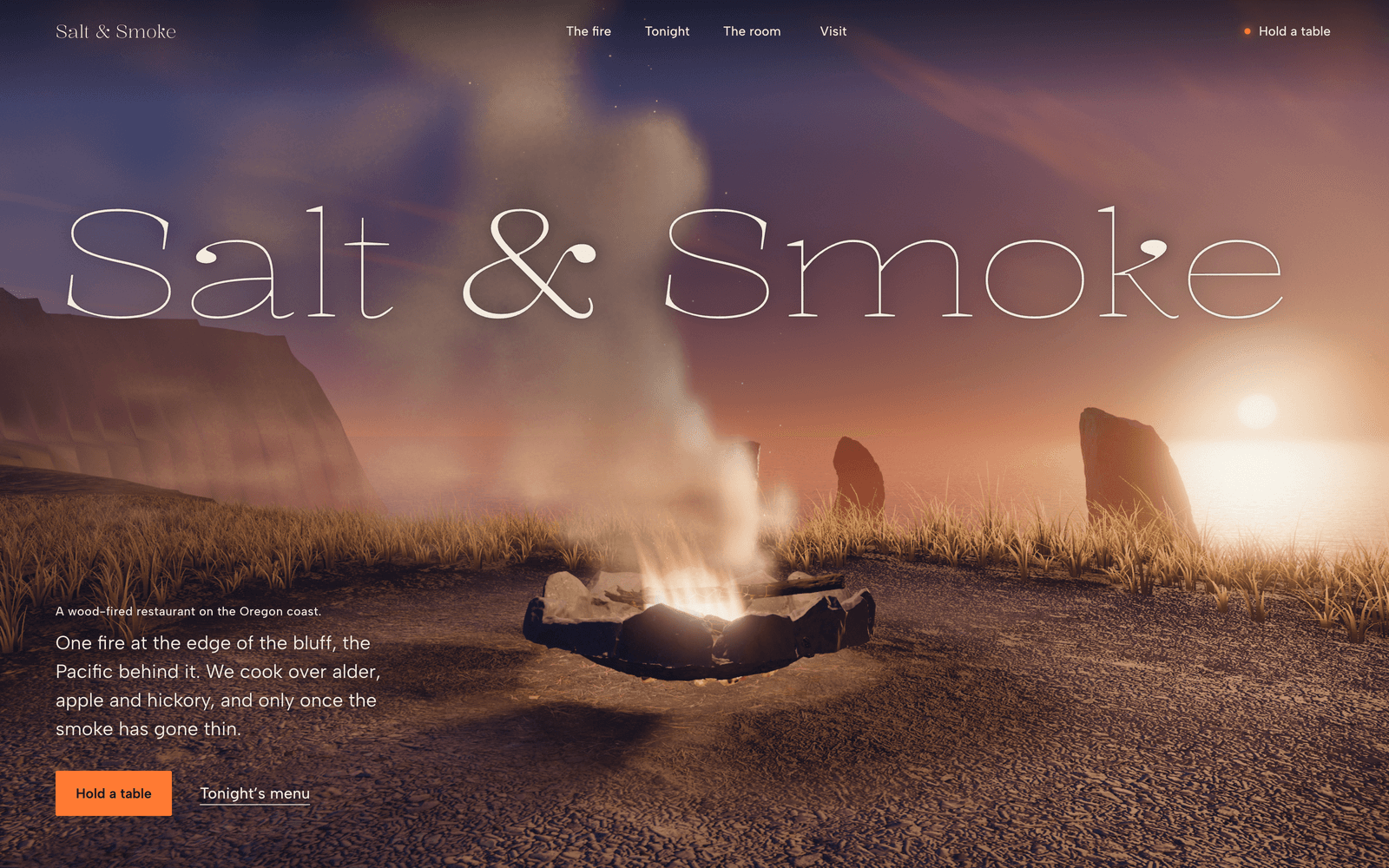 Salt & Smoke, a showcase site made by the Laarpi team